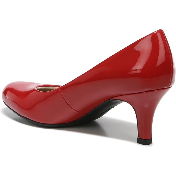 LifeStride Women Red Polyurethane Closed Pointed Toes Kitten Heel Pumps - Picture 8 of 9